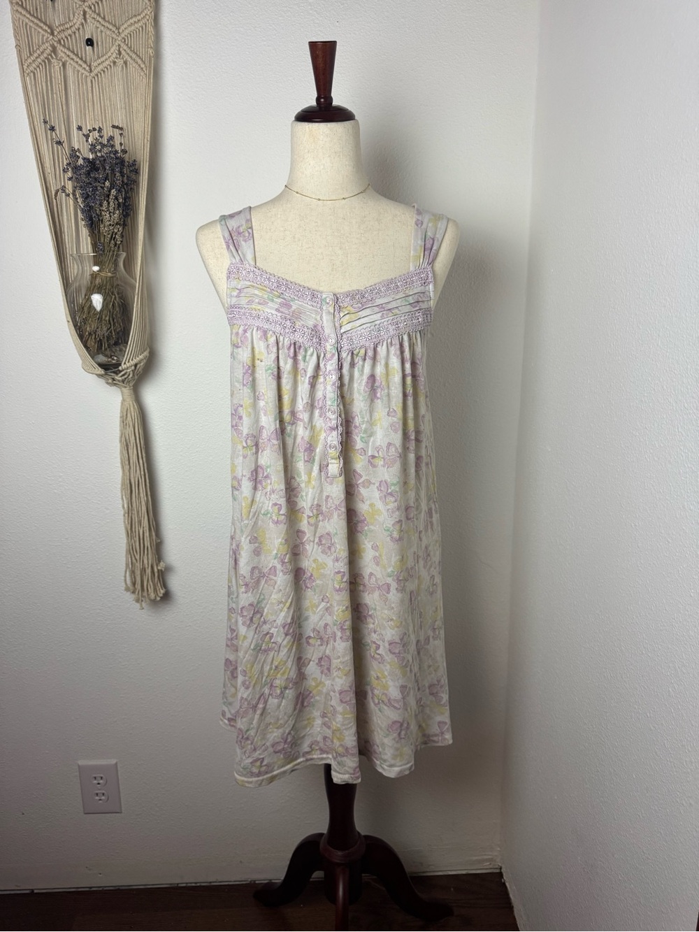 croft & barrow Pastel Floral Midi Dress - Lavender & Cream